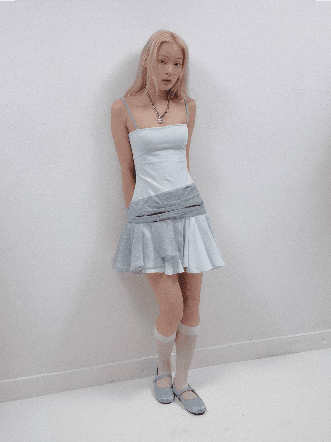 CANDY SLEEVELESS DRESS - BABYBLUE