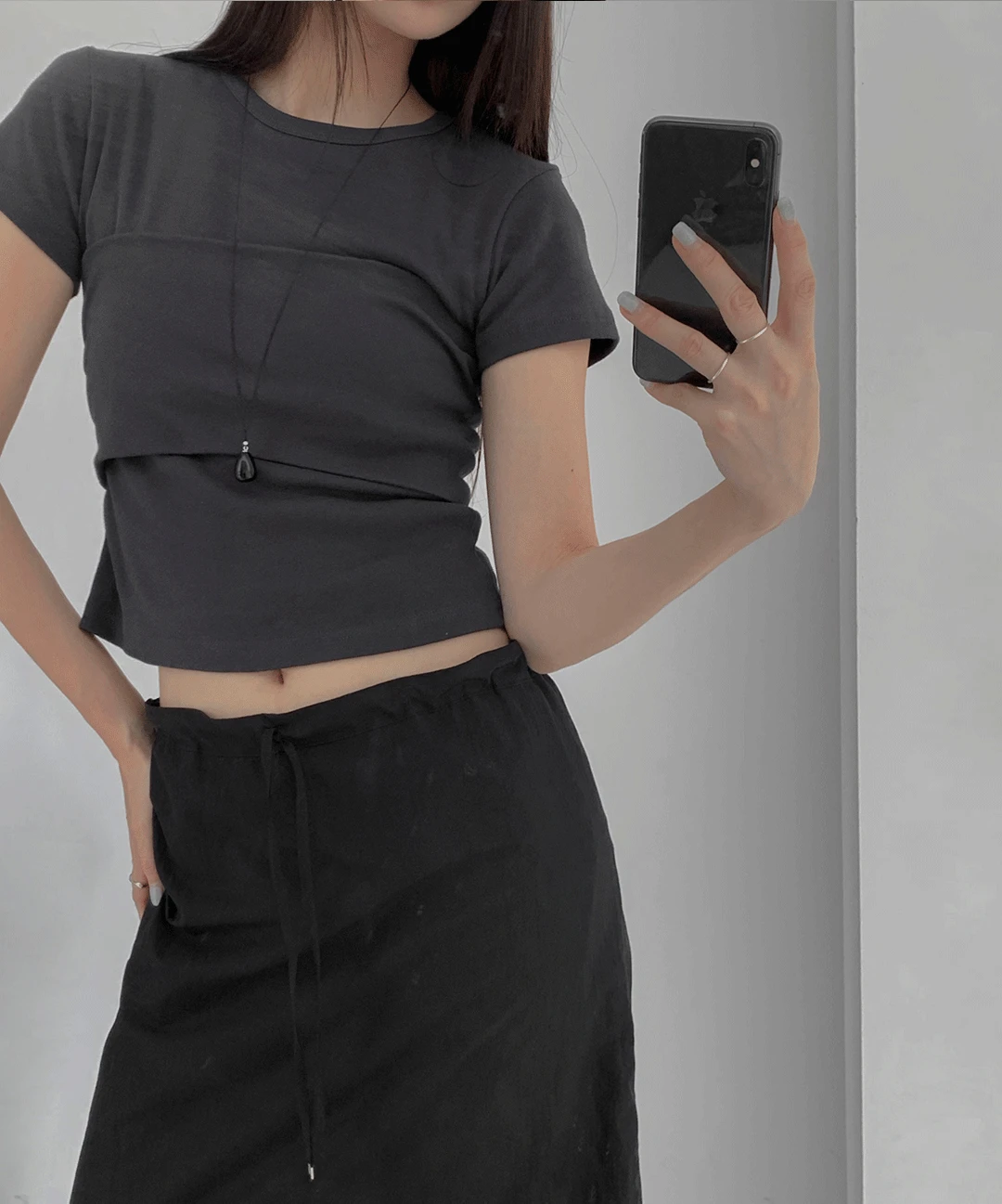 백 타이 반팔 티셔츠