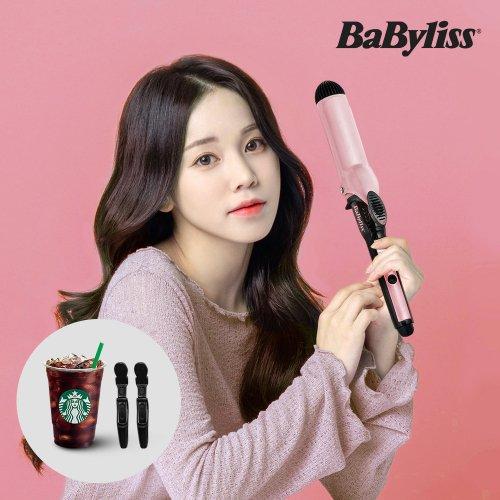 글래머 볼륨 웨이브 아이롱 봉 고데기 2289K - 38mm  핑크+헤어핀 2P