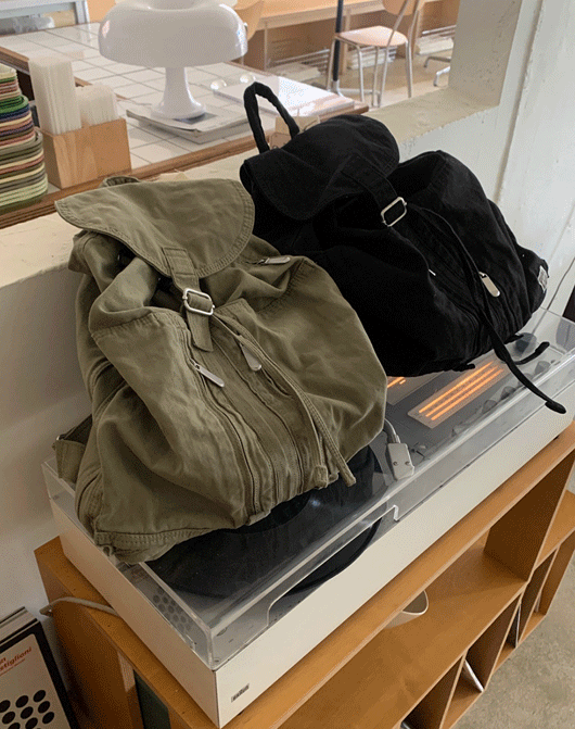 [3일간 new 5% sale] 워돈 코튼 스티치 버클 백팩 (2color)