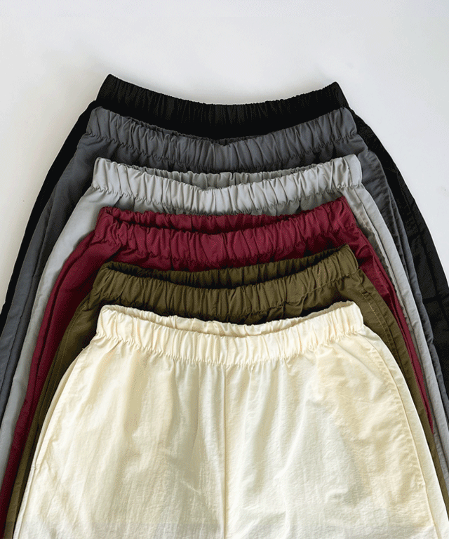 🚀[힙한 감성 데일리룩/1+1할인/조거2way] 바스락 나일론 와이드 팬츠 (6color) 🚀당일출고🚀 바스락 조거팬츠 나일론조거팬츠 스트링조거 밴딩팬츠 크림팬츠 카키팬츠 카고팬츠 고프코어