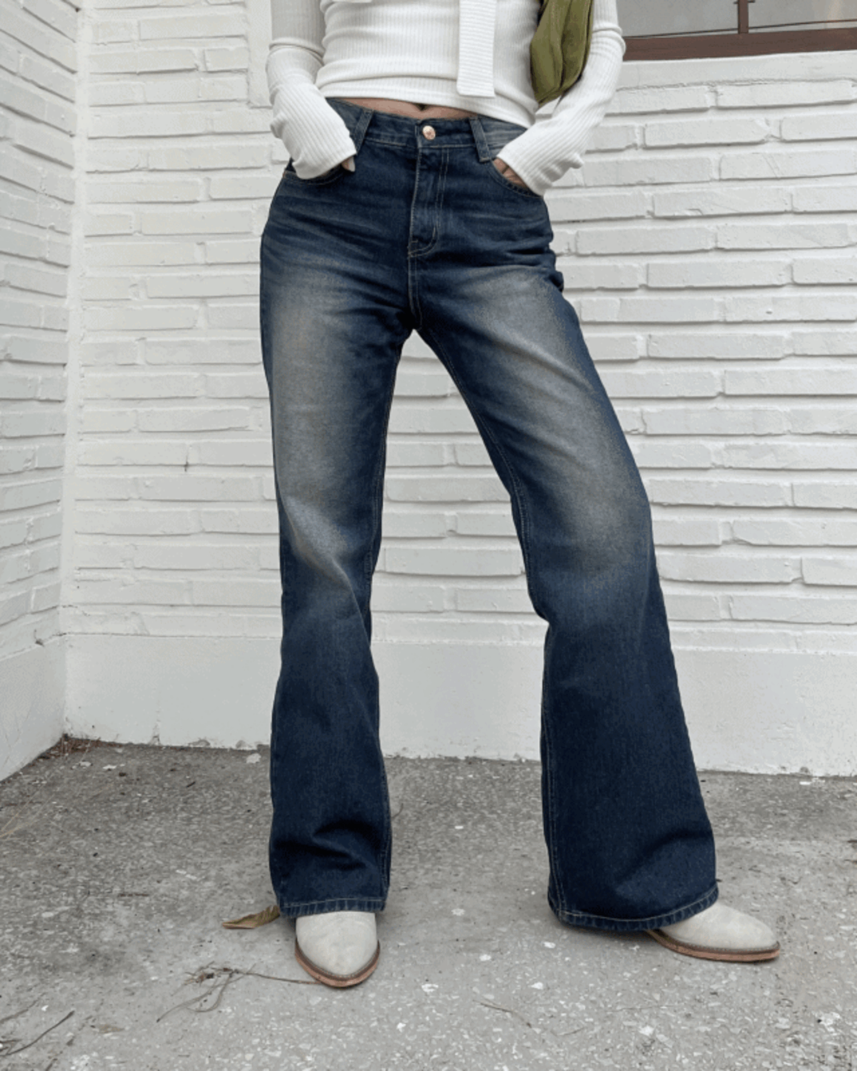 샌드 부츠컷 데님 팬츠