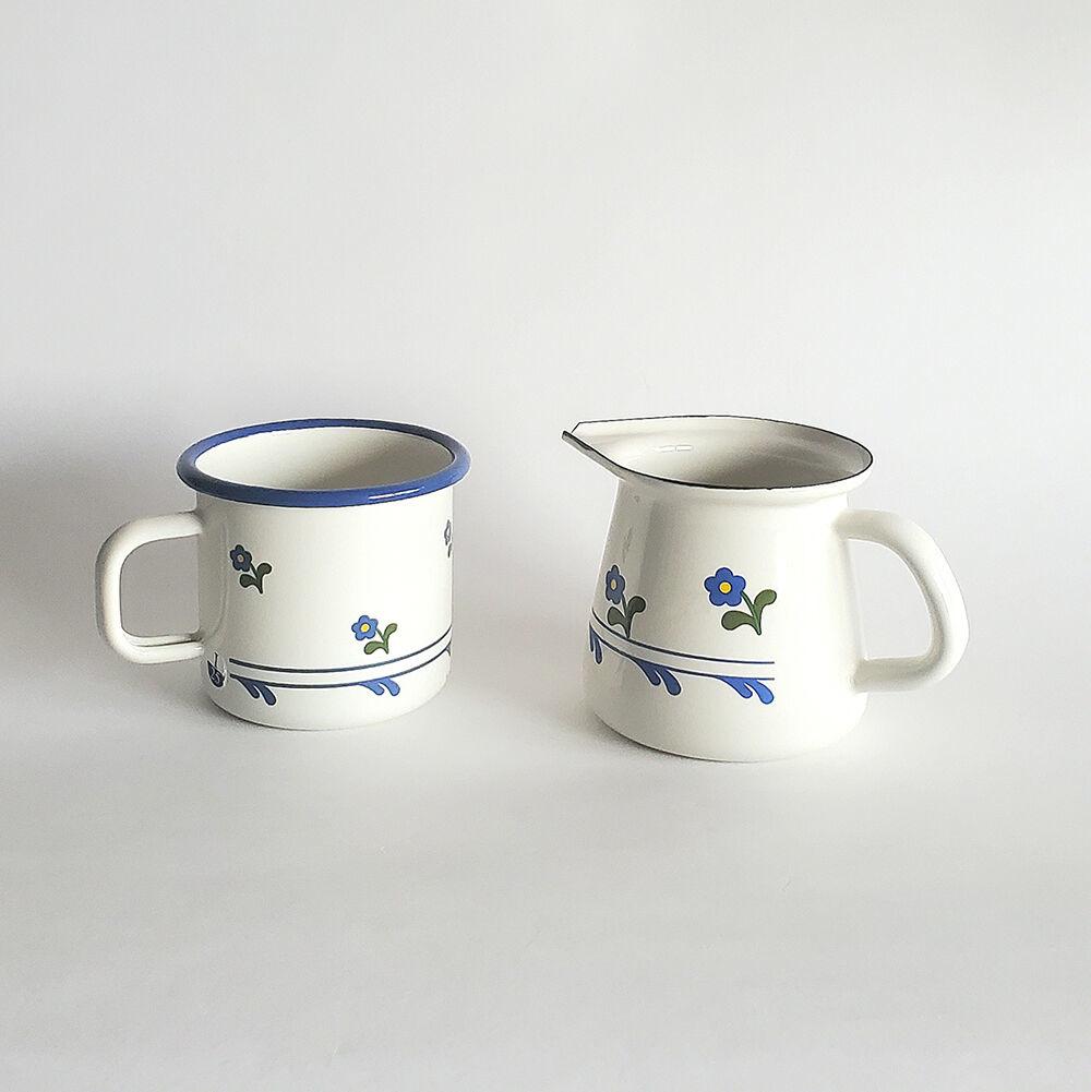 뮌더에마일 밀크저그 + 머그  빈티지플라워