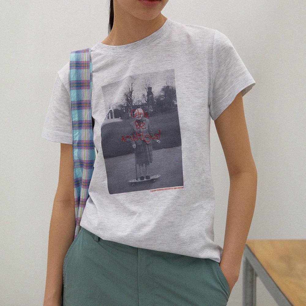[단독~4/16]3rd / girls be tee - white melange