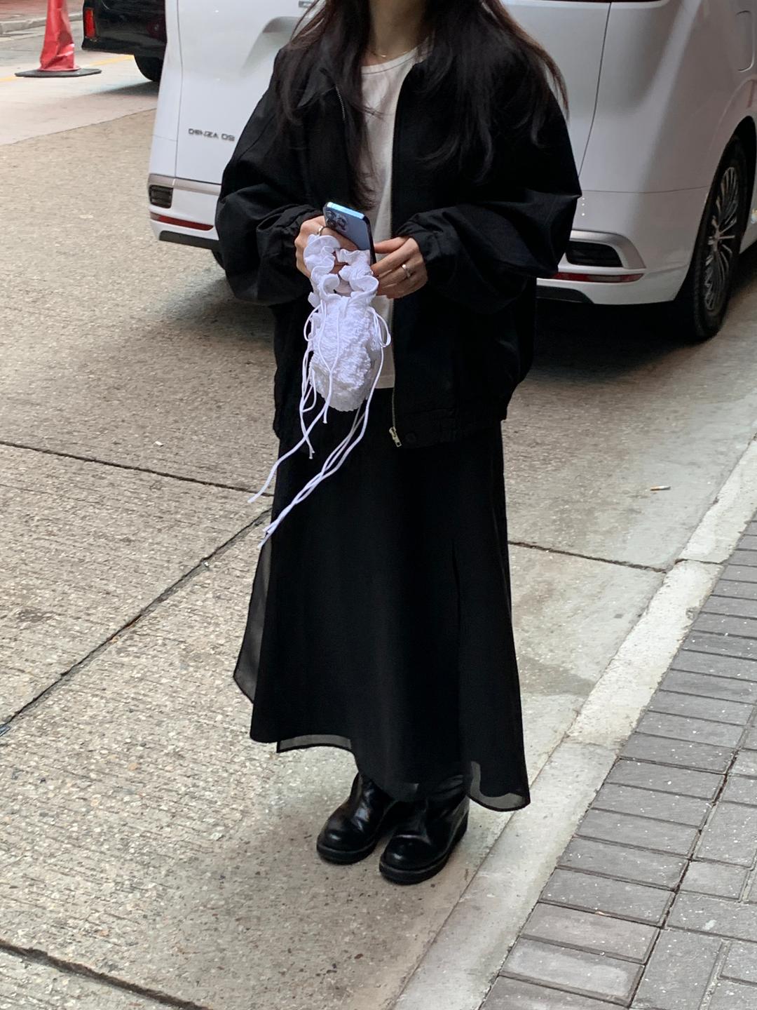 [리어스 제작] 다프테 슬릿 스커트 (black)