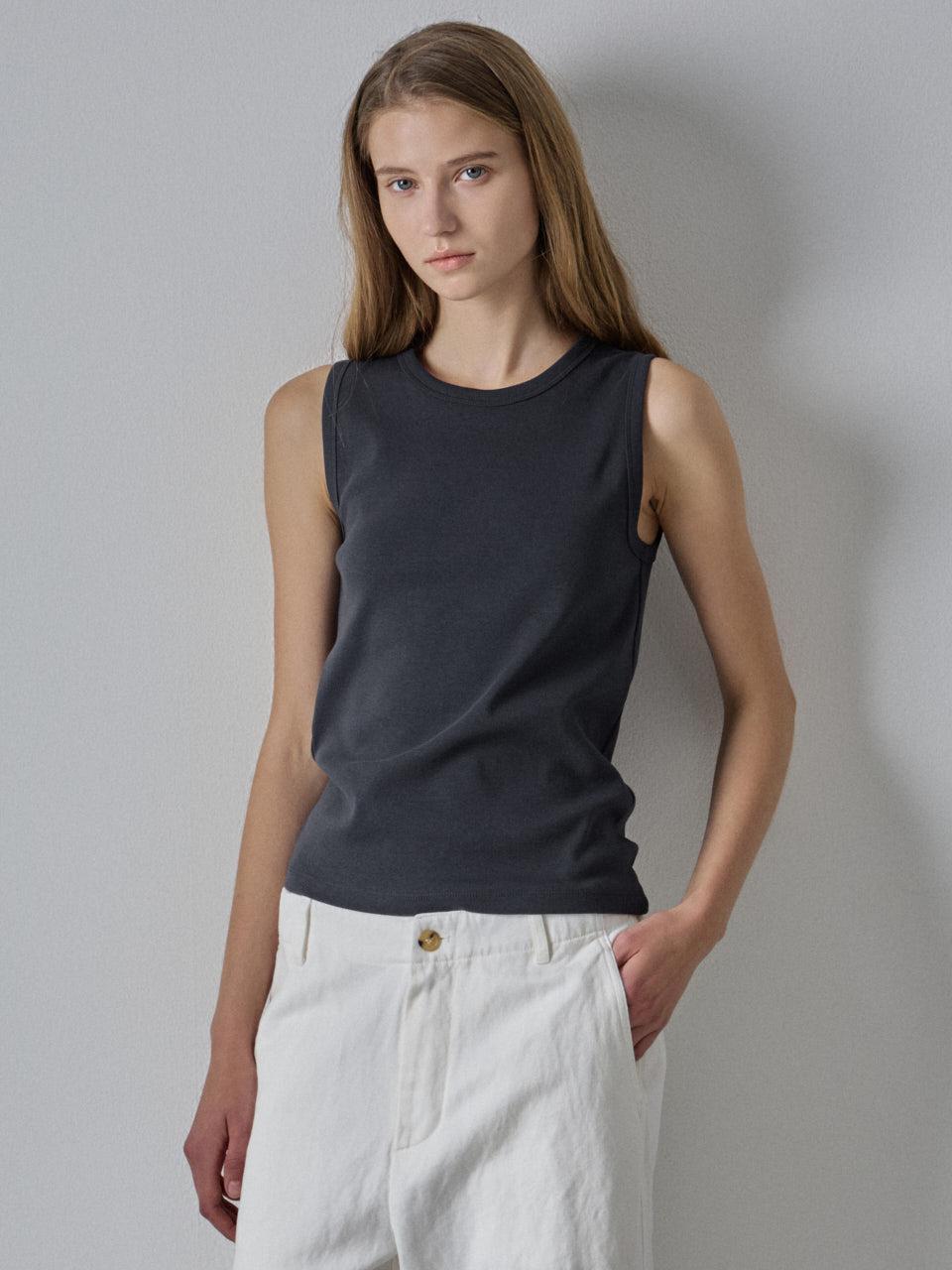 크루넥 코튼 슬리브리스_4color