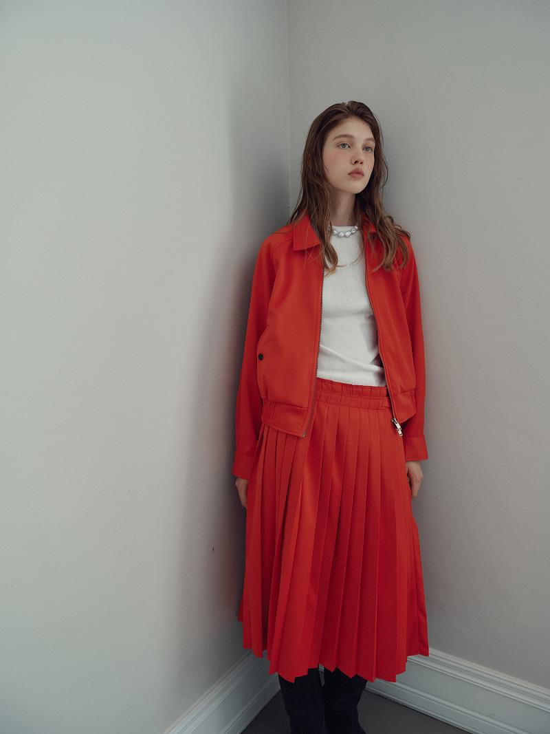 버클 플리츠 스커트