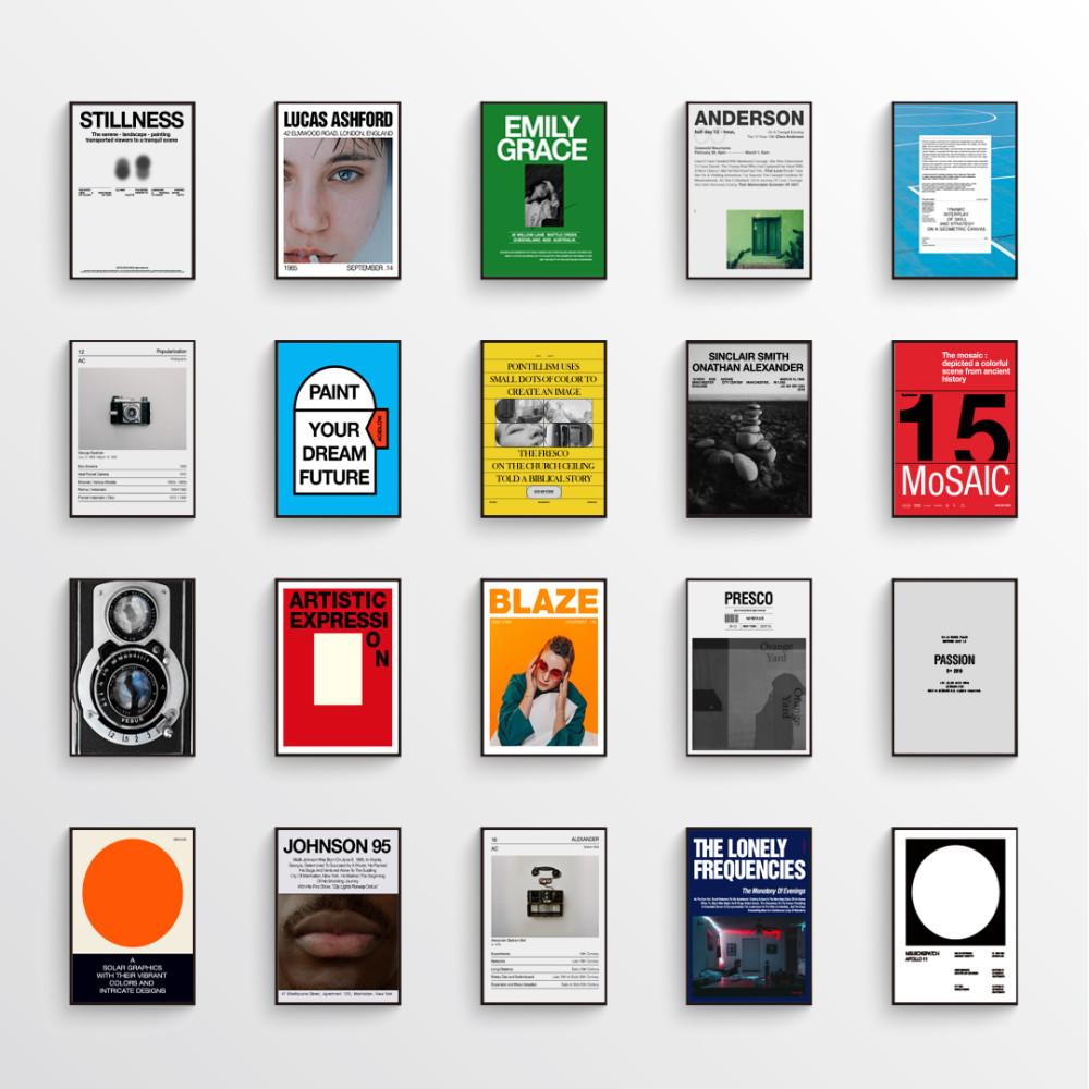 애시드로우 벽면 인테리어 아트월 미니프레임액자 MODUL 20종