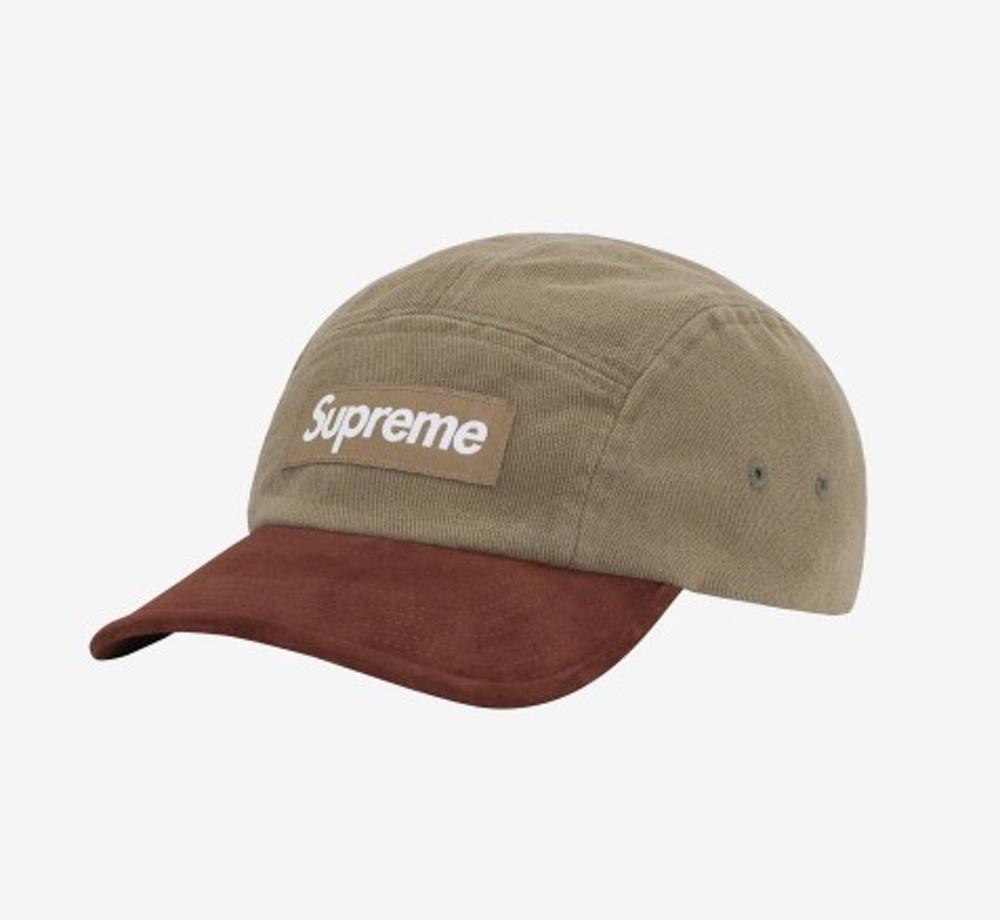 [슈프림 모자] 슈프림 스웨이드 바이저 캠프캡 라이트 올리브 - 23SS  Supreme Suede Visor Camp Cap Light Olive - 23SS