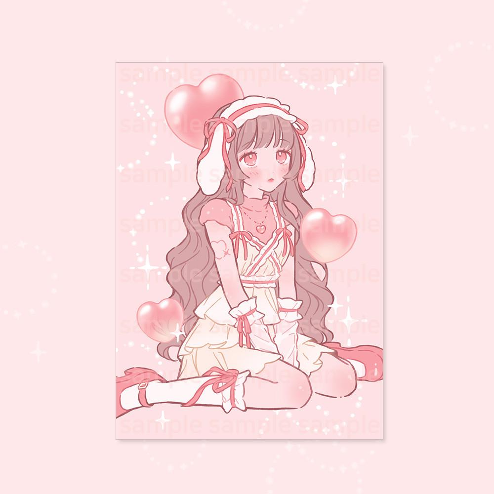 젤리젤리 하트 반짝 엽서