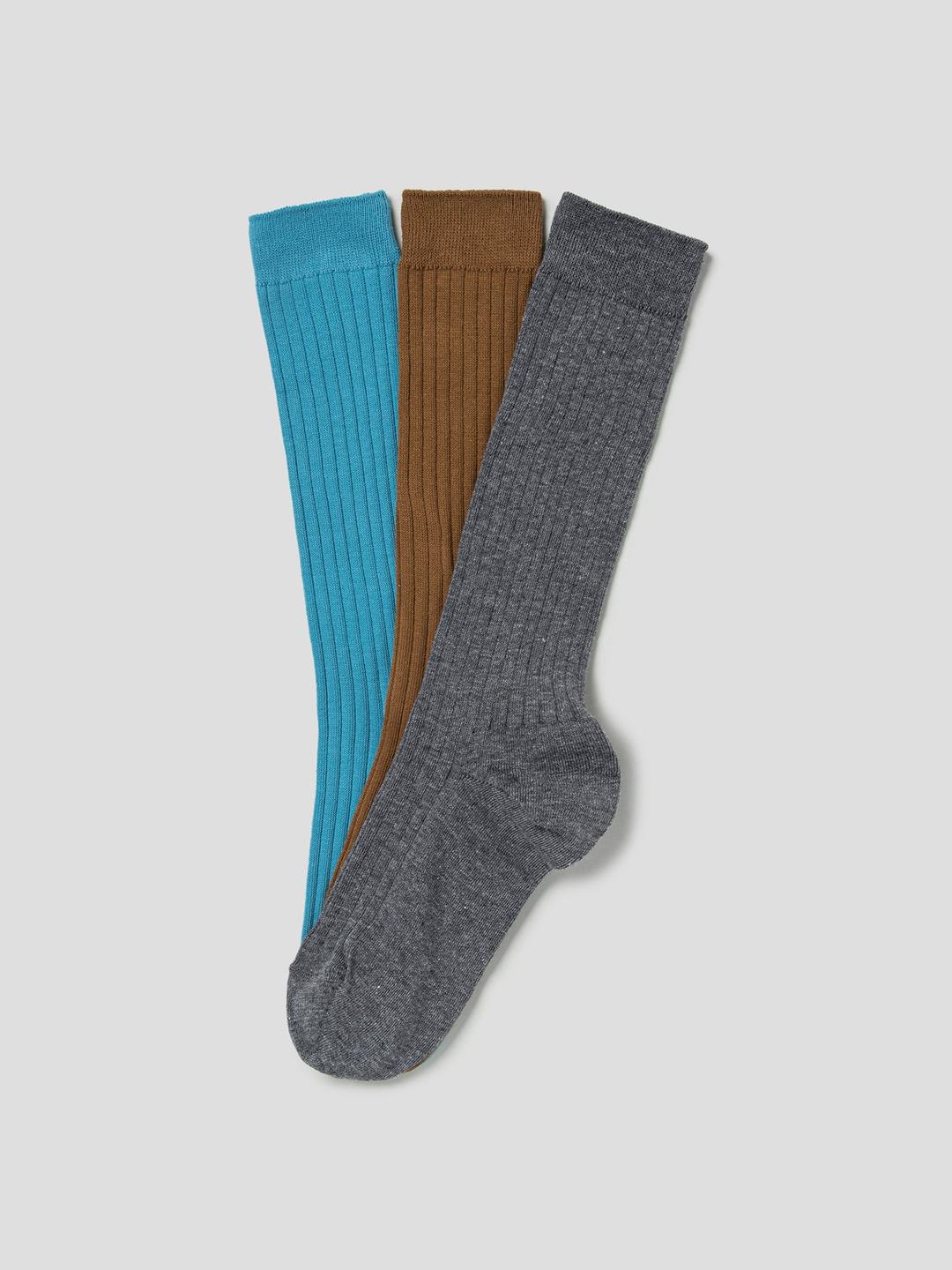 [셀럽's pick] Midi Ribbed Socks - 3Set
