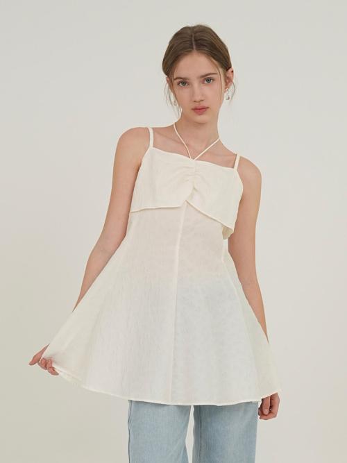 네크 스트링 포인트 레이어드 블라우스 NEW5XB220