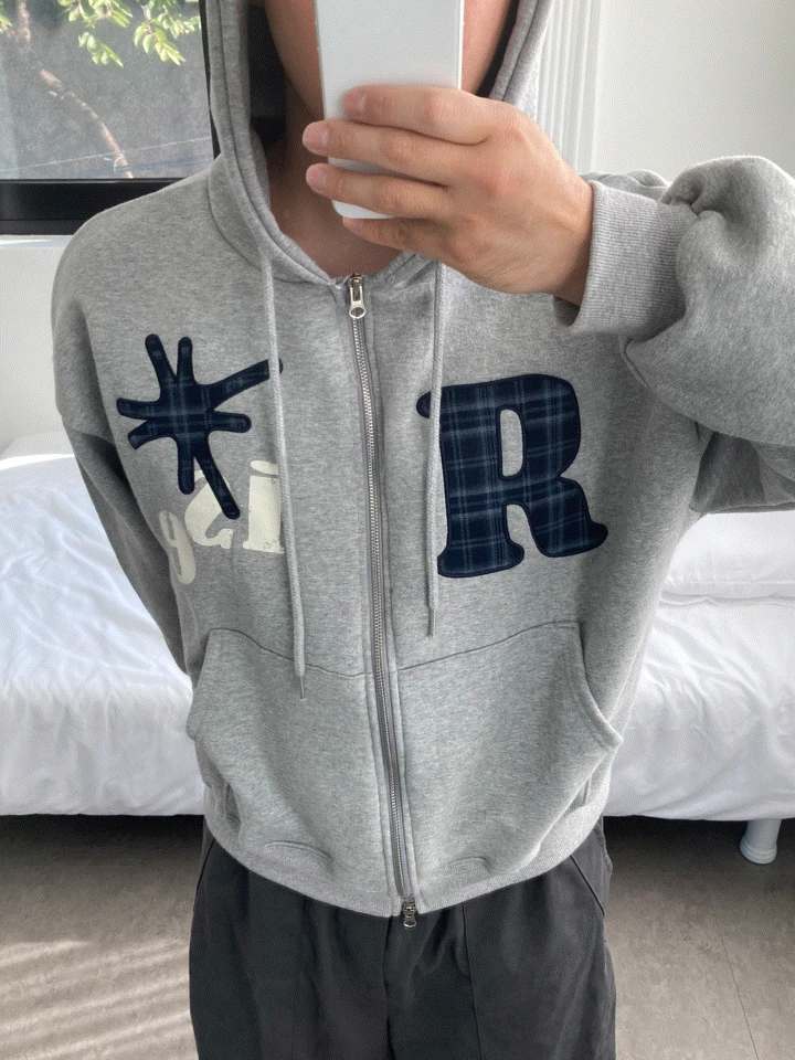 louise patch hood zip-up (2color)