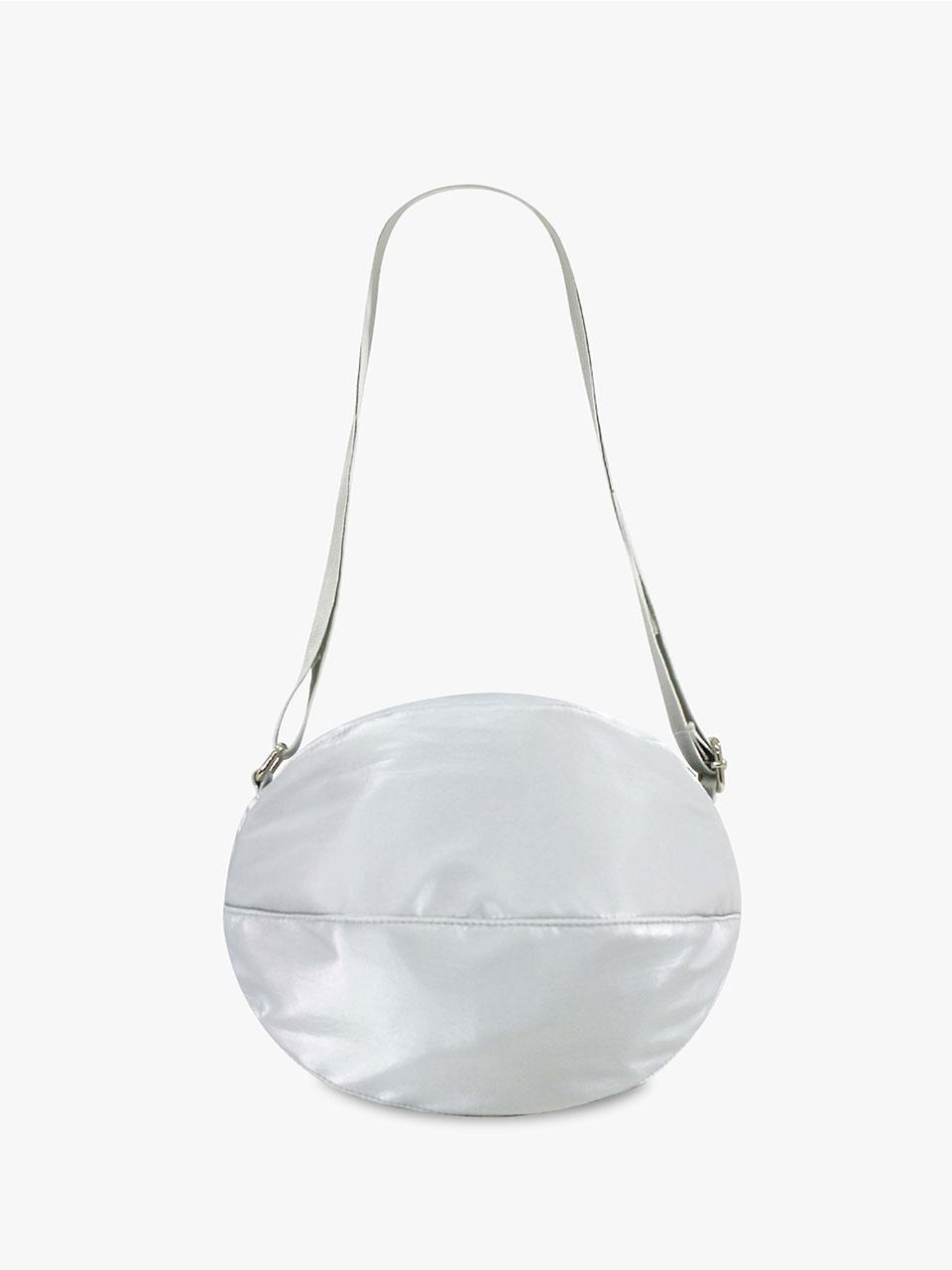 GLOSSY PUMPKIN BAG SILVER