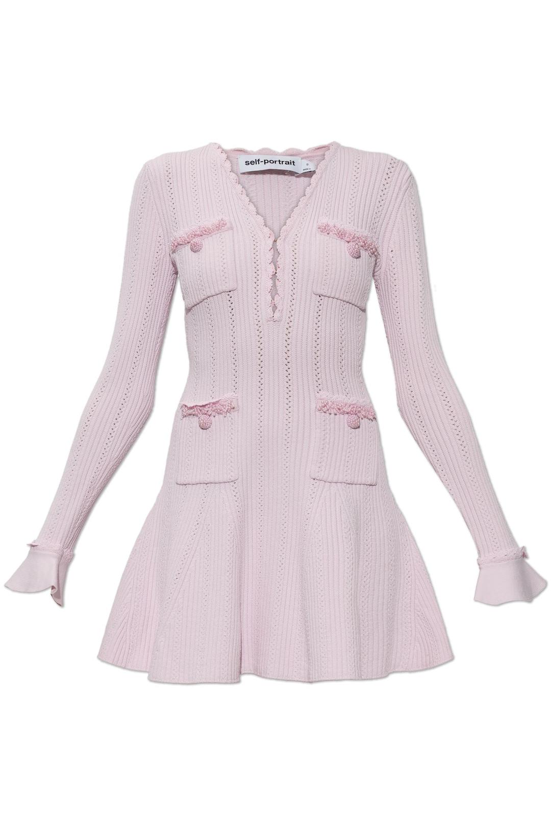 장식 비즈 드레스 여성 핑크