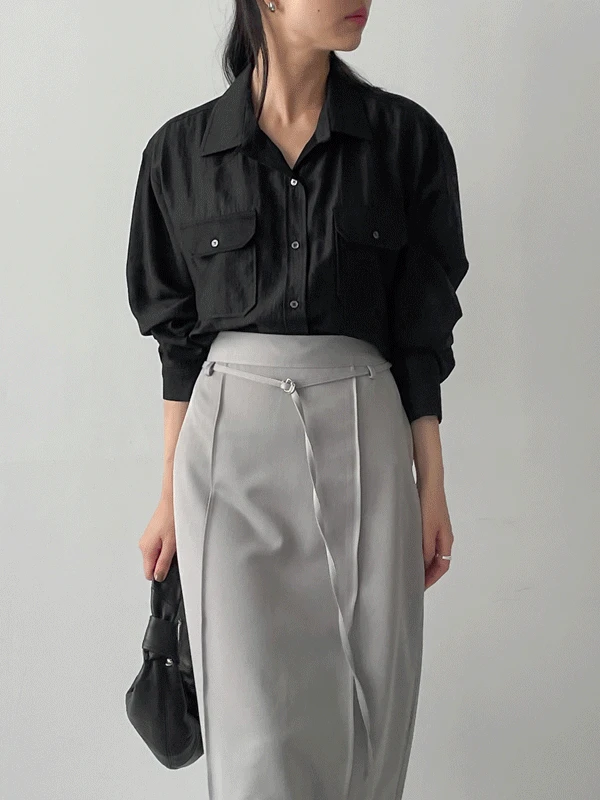 카즌 포켓 루즈핏 블라우스 (4C)