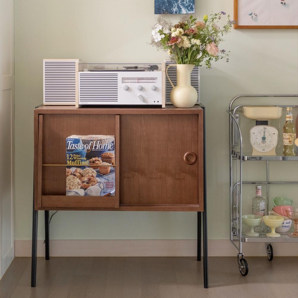 리베르떼 Zen 콘솔 빈티지 협탁 턴테이블 장식장