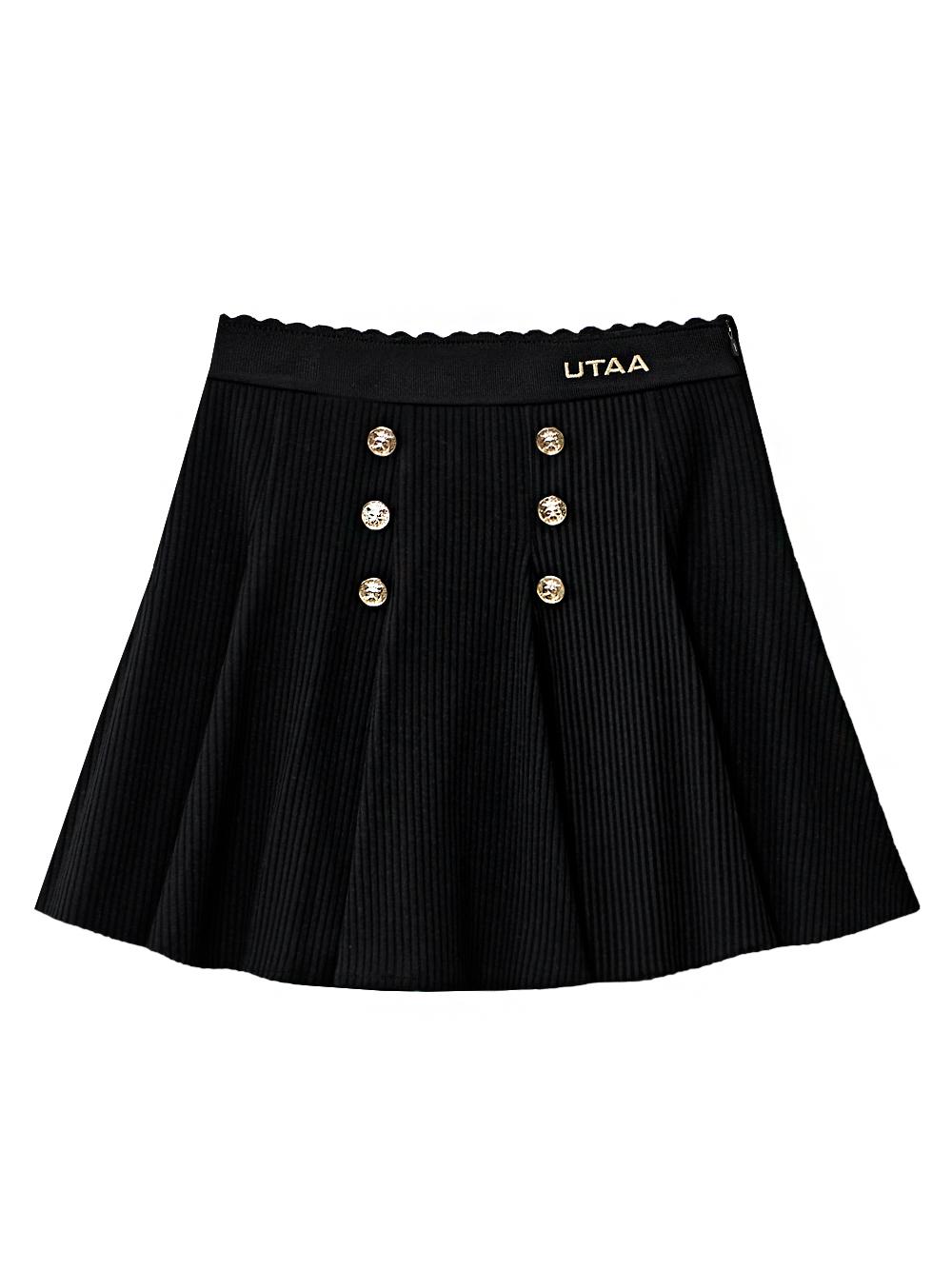 UTAA Ducat Pinking Flare Skirt : Women's Black(UC2SSF410BK)