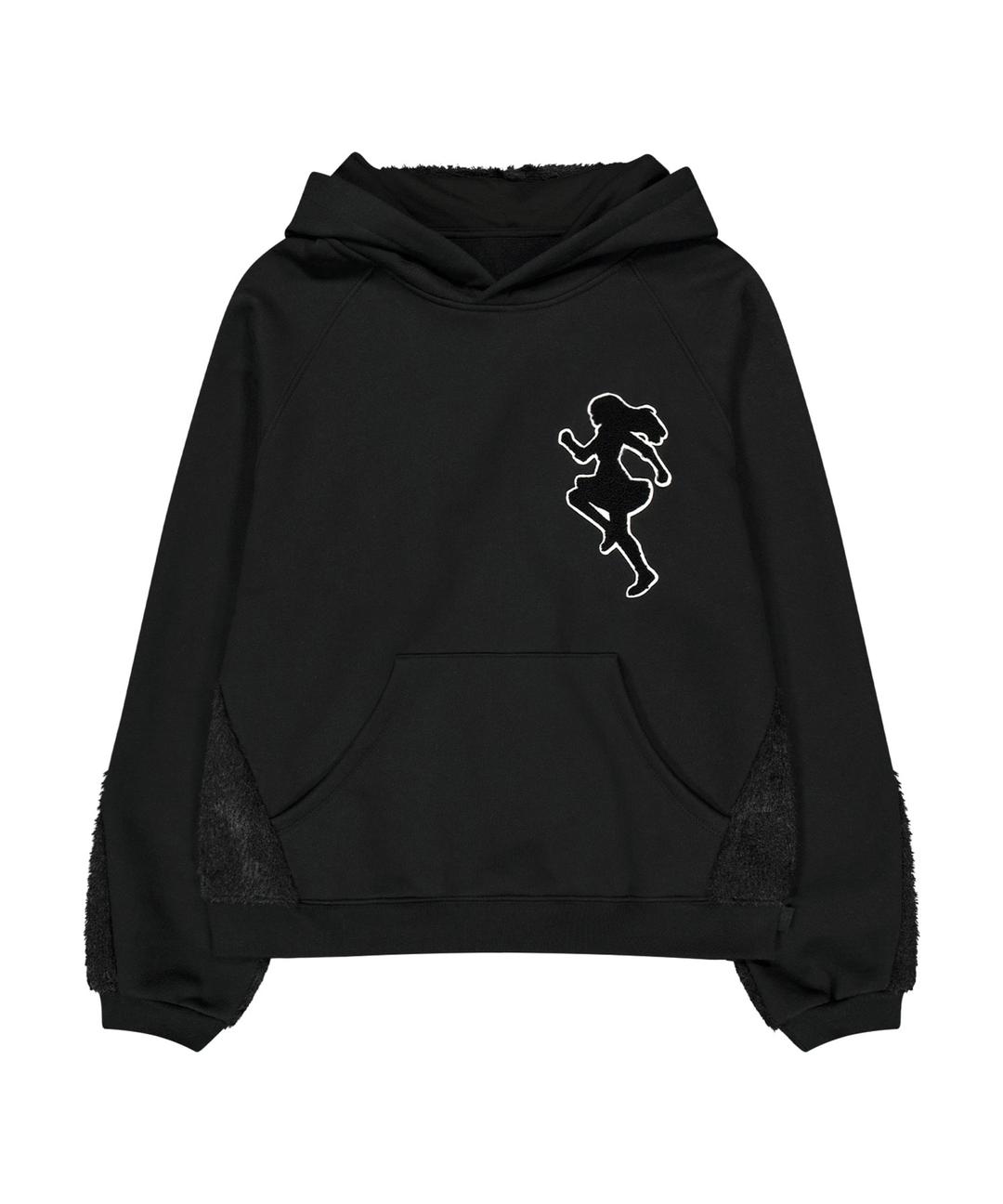 Knit Back Hoodie / Black