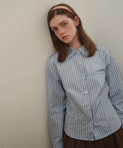 벨로엘(BELLOL)  스트라이프 슬림 셔츠 블루 - 사이즈 & 후기 | 무신사