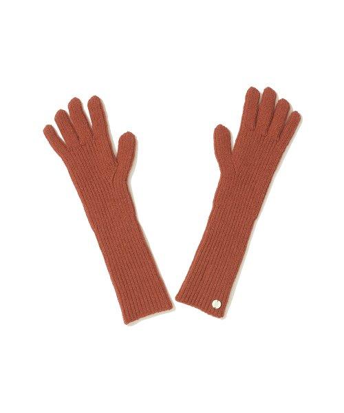 리브드 니트 롱 글로브_가넷