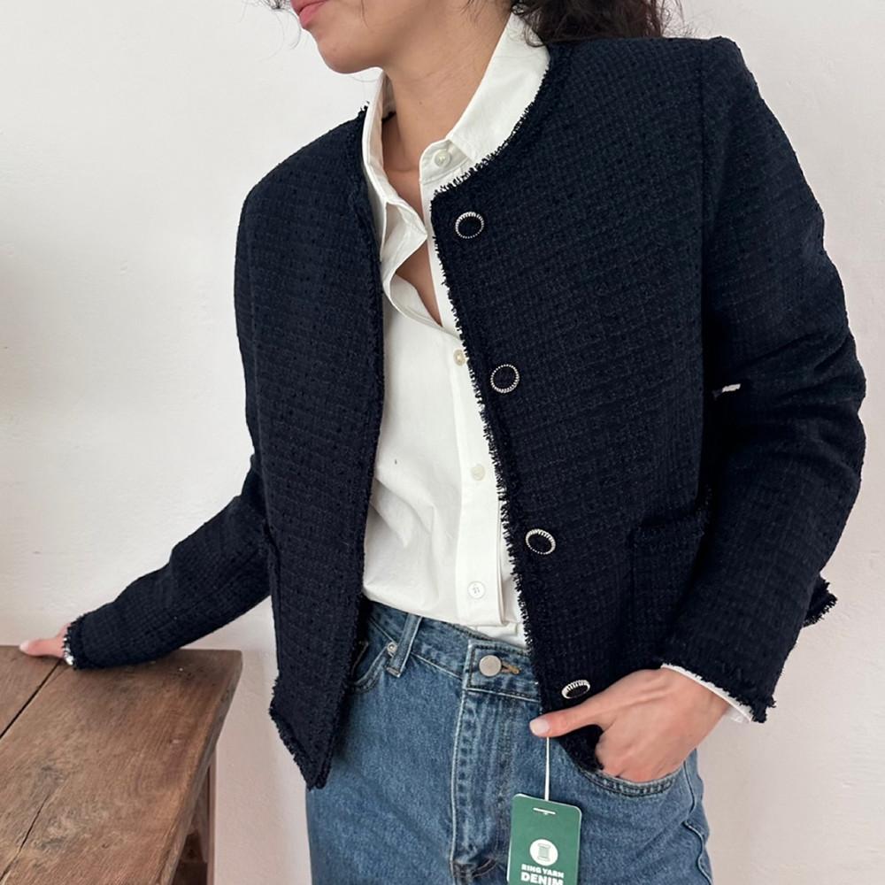 네이비당일/ 드온도 태슬 트위드 자켓 (2col) - 봄 자켓 스커트 세트