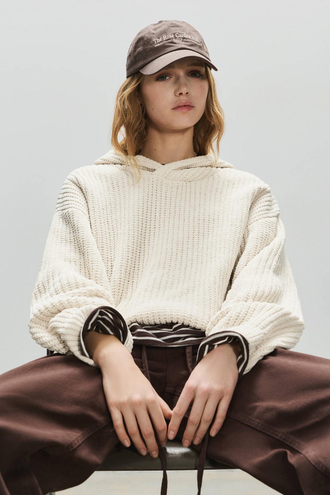 Hooded chenille jumper