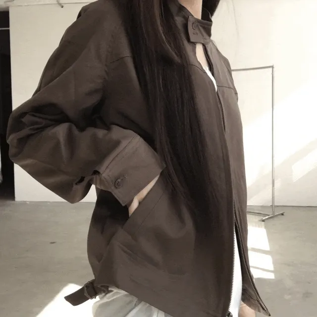 [주문폭주] 브라운 하이넥 블레이저