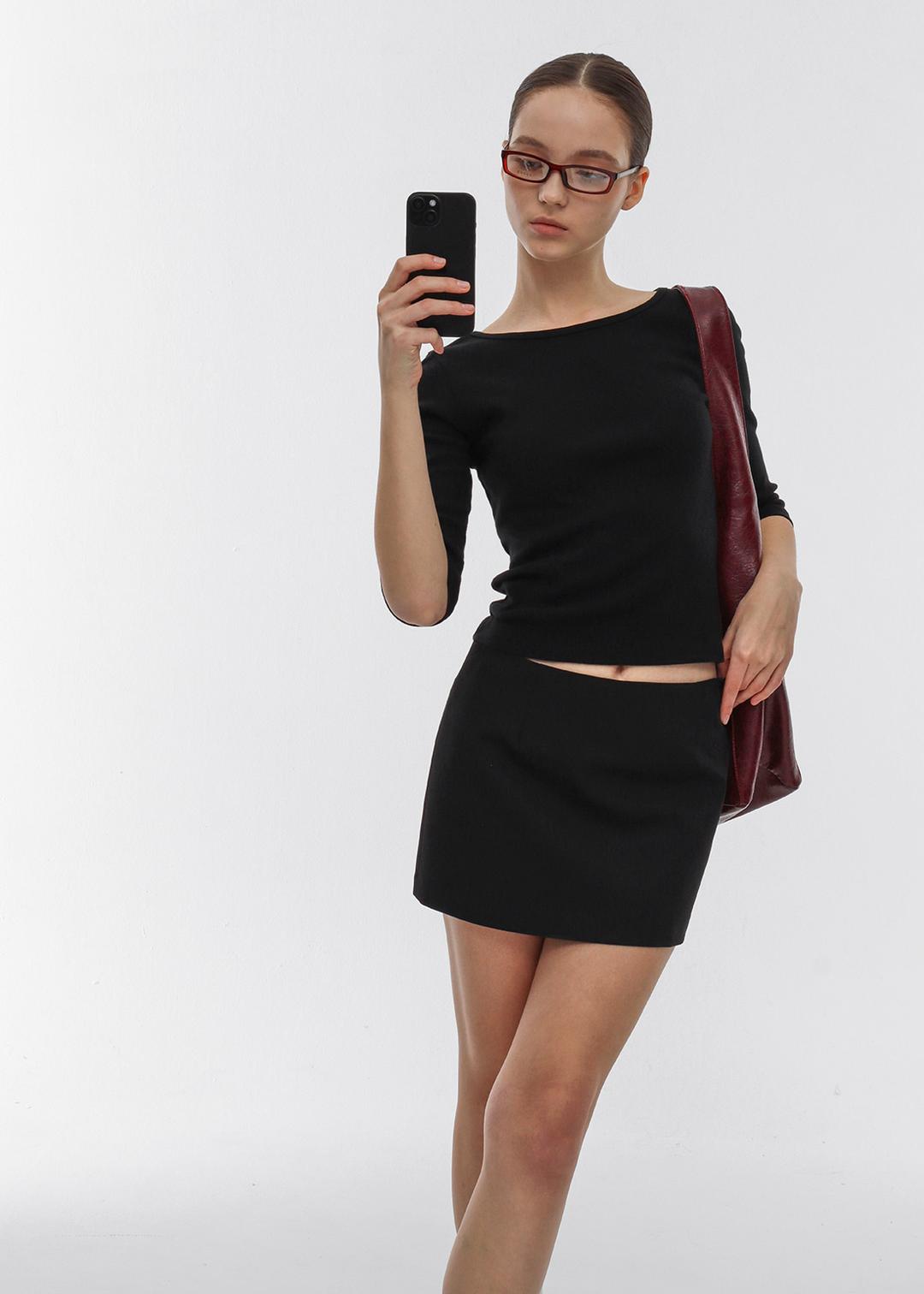 블랙업 [4만장판매] [B-BASIC] 스탠다드 보트넥 7부티 (3SIZE)