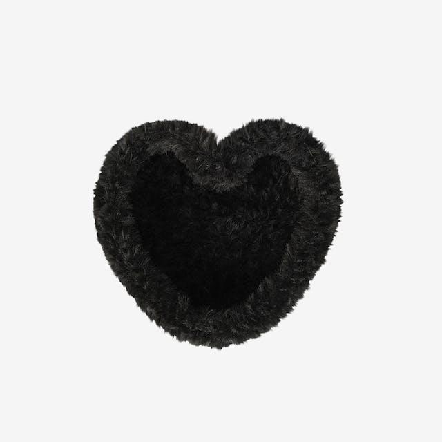 furry heart tray (black)