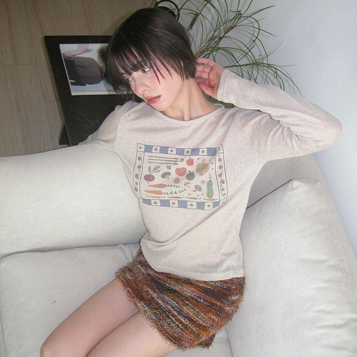 Veggie knits L/S ,Beige (3차)