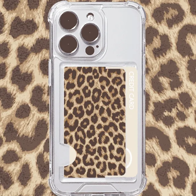 투명 탱크 카드 수납 범퍼 폰케이스 호피무늬 레오파드 아이폰 갤럭시 케이스