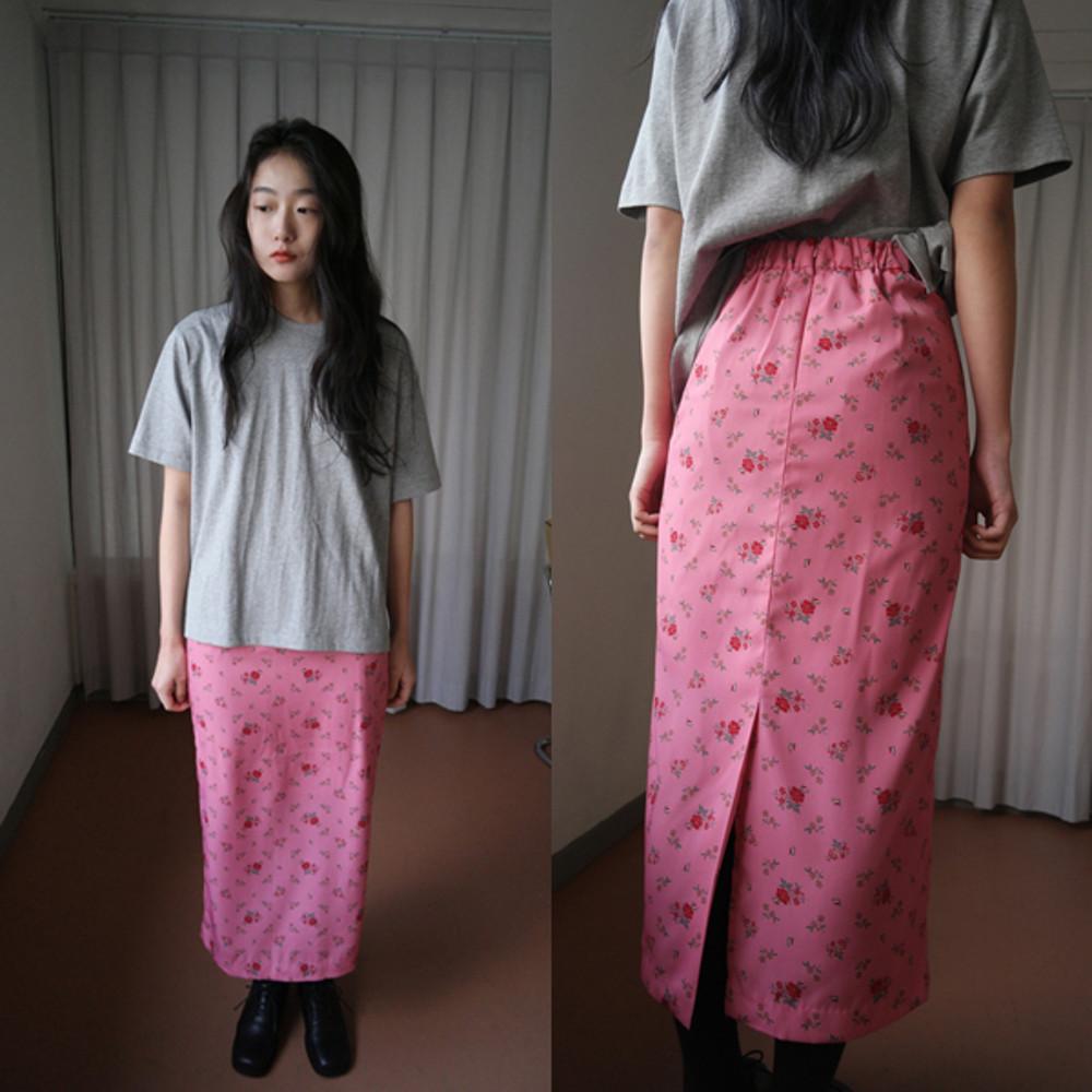 빈티지 플라워 H라인 스커트