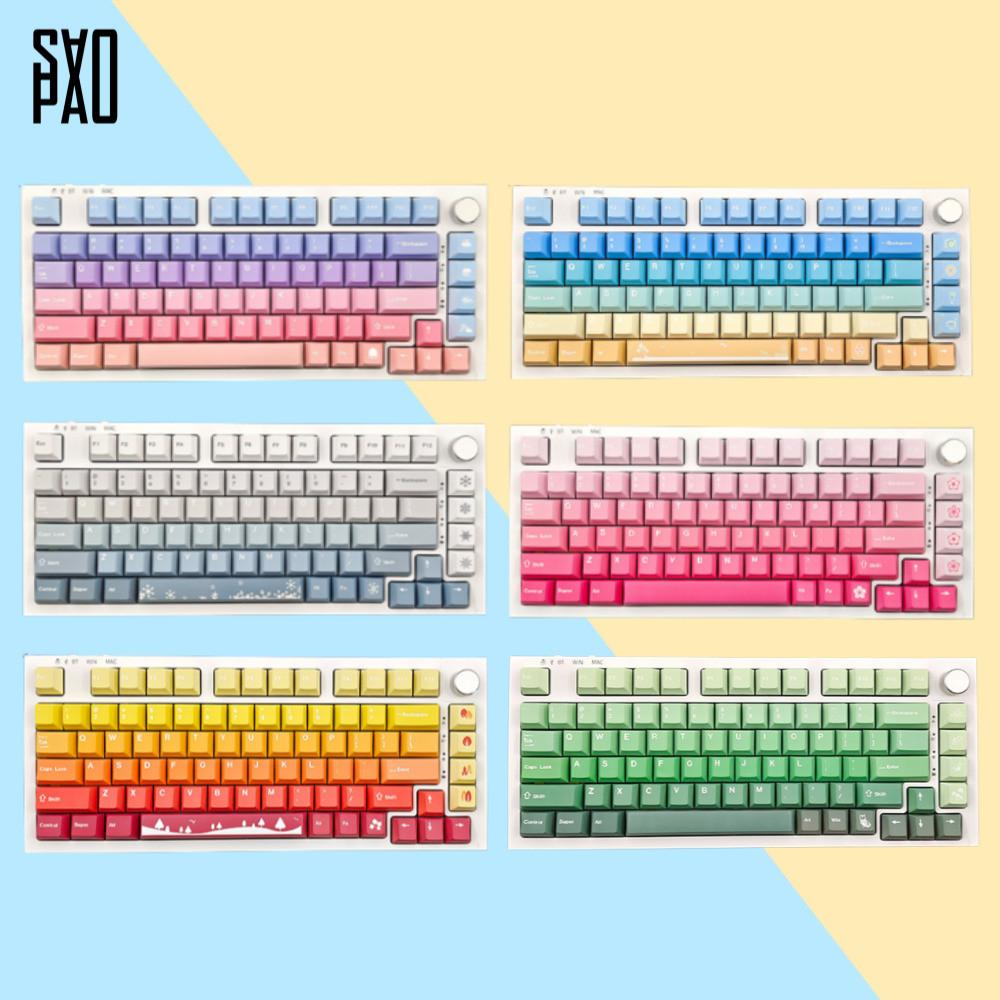 사오파오 PBT 체리 그라디언트 키캡 5면 염료승화 138키 (7가지)