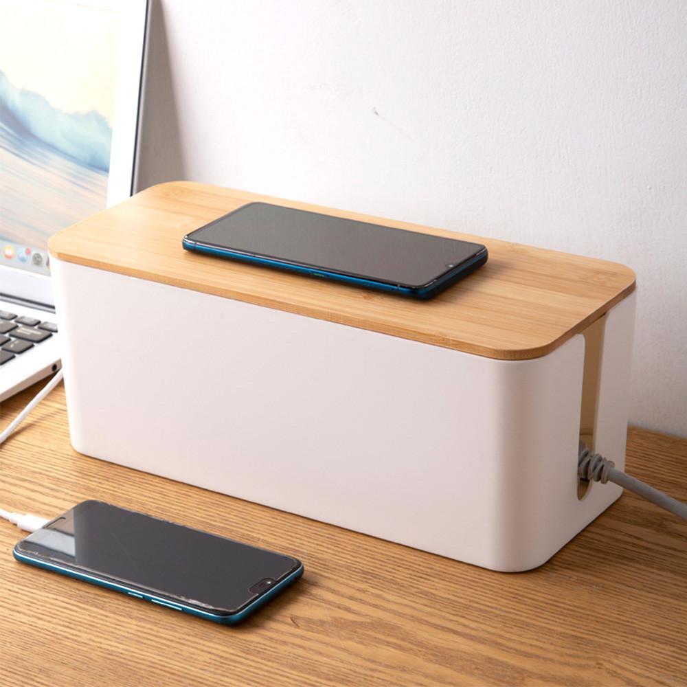 선정리함 케이블 전선 정리 케이스 컴퓨터 선정리 박스 책상 충전기 충전선 전기선 우드소형