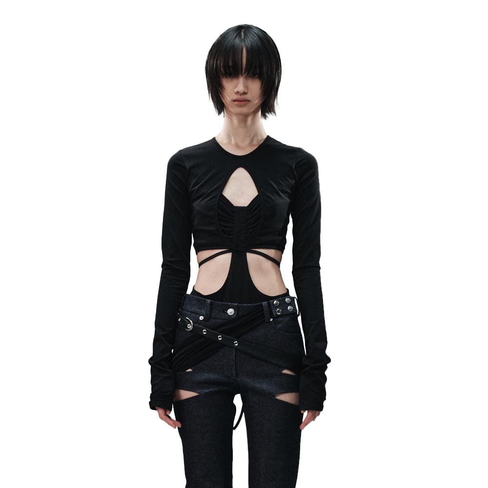 [GRACE ELWOOD : 그레이스 엘우드] TANGLE BODY SUIT BLACK