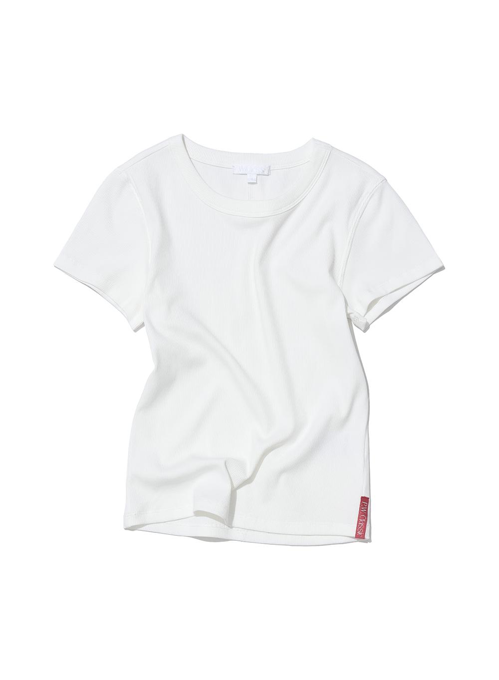 [WOMEN] PWC RIBBED EVERYDAY SHORT SLEEVE TEE_WHITE