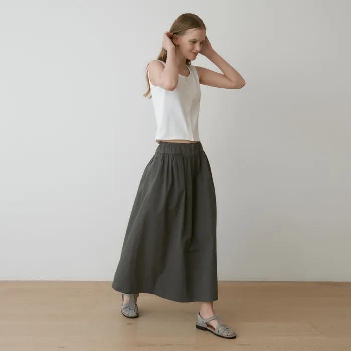 Labe cotton skirt (charcoal)