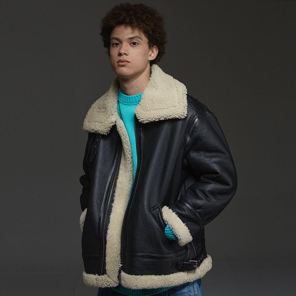 리얼 무톤 B-3자켓(블랙) LAMB FUR B-3 JACKET