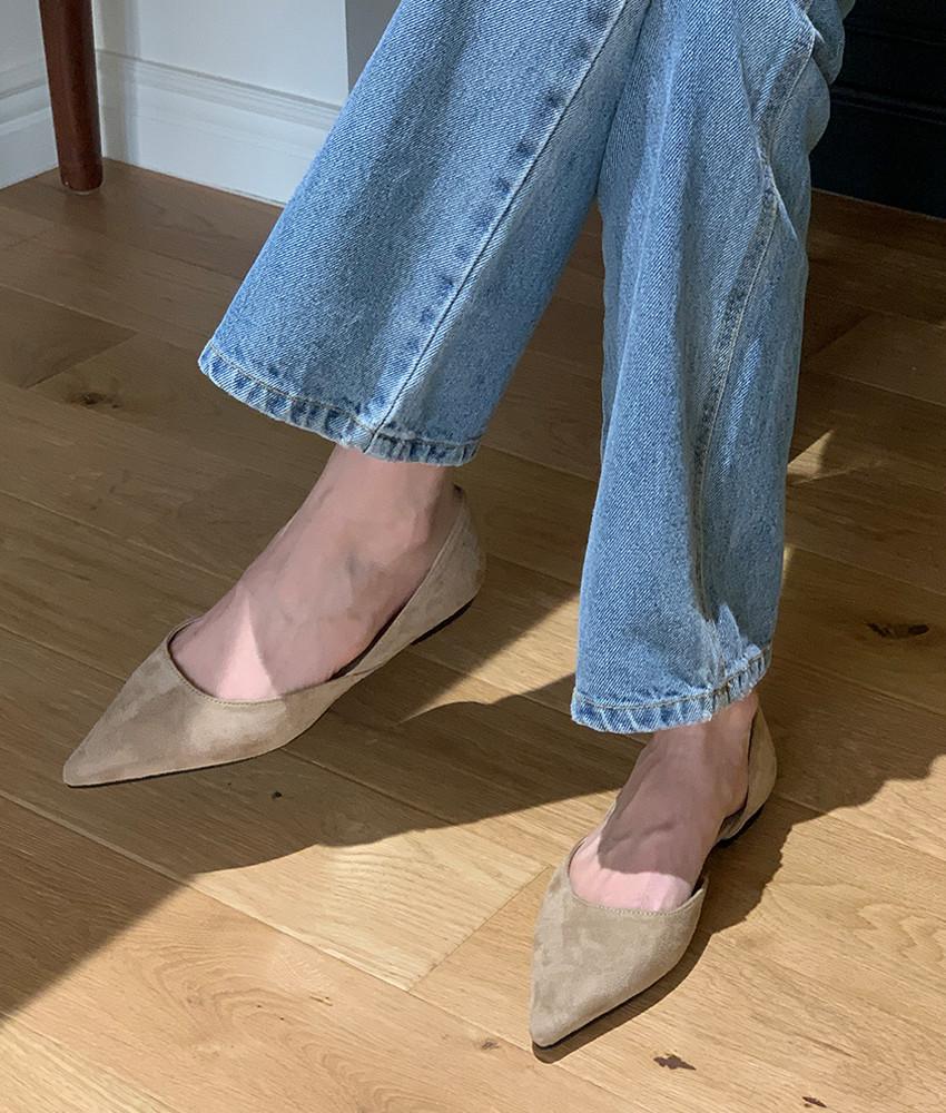 보프 스텔레토 스웨이드 플랫슈즈 2color!/ 뾰족코 슬림코 스텔레토플랫 여성플랫슈즈 플랫슈즈코디