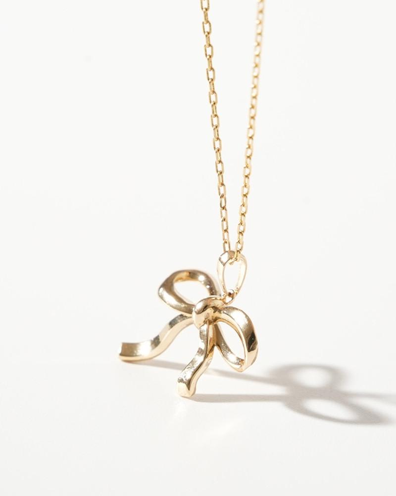 14k 룬 리본 펜던트 목걸이 여자 여성 데일리 심플