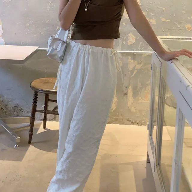 ♡2000장 돌파/바로배송/모델 158cm/휴양지룩 추천♡ flower ribbon pants (2color)