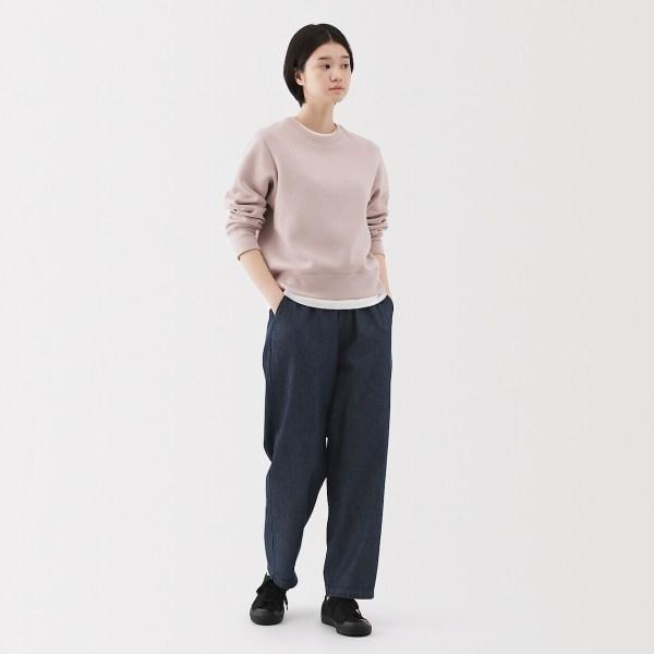 여성 워싱 데님 이지 테이퍼드 팬츠