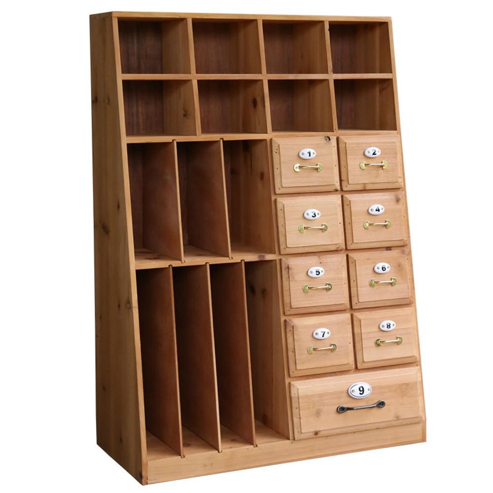 다꾸정리함 대형 빈티지 우드 다꾸 수납함 진열장