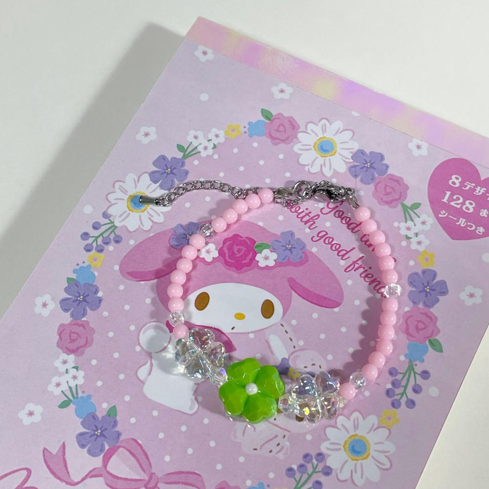 비즈꽃팔찌 ver8 큐티 클로버 팔찌 [렛채스튜디오]