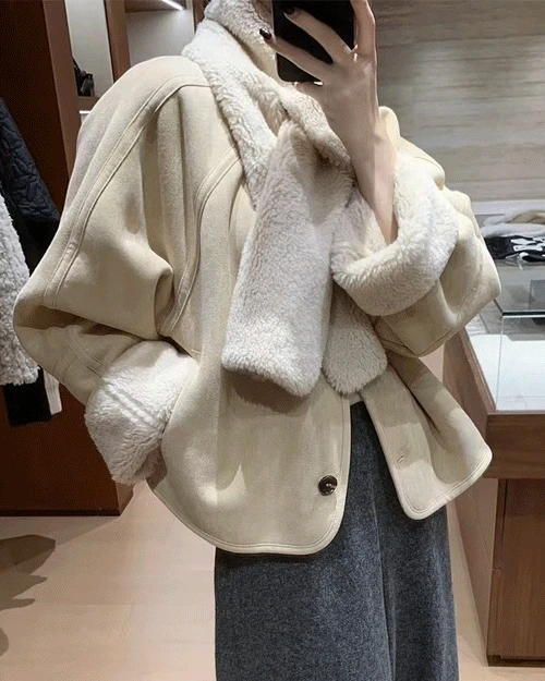 루키머플러무스탕 (자켓+머플러SET)