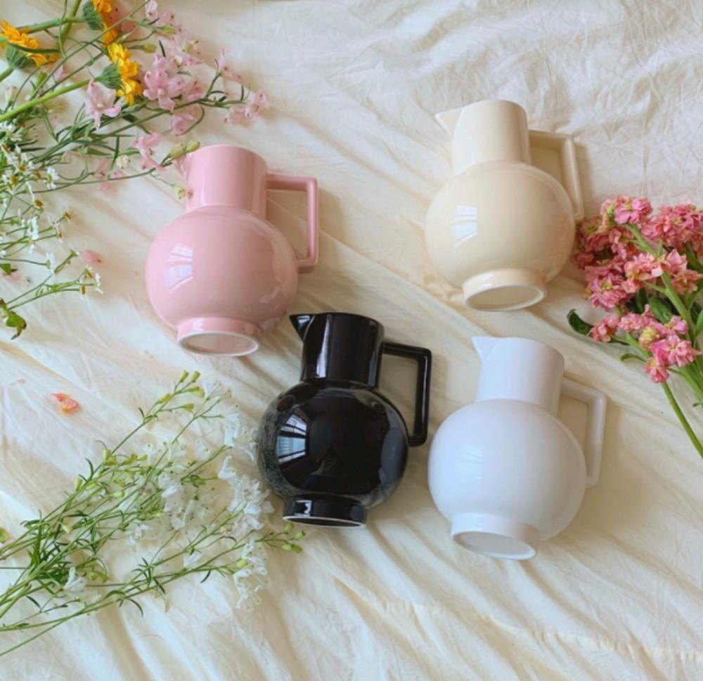 인테리어소품 도자기화병 꽃병 오프제 vase [플레인 레시피]라크렘므 베이스