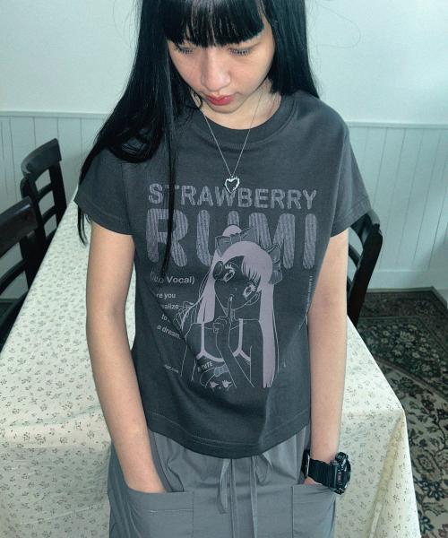 RUMI pfp crop T-shirt [Charcoal grey]
