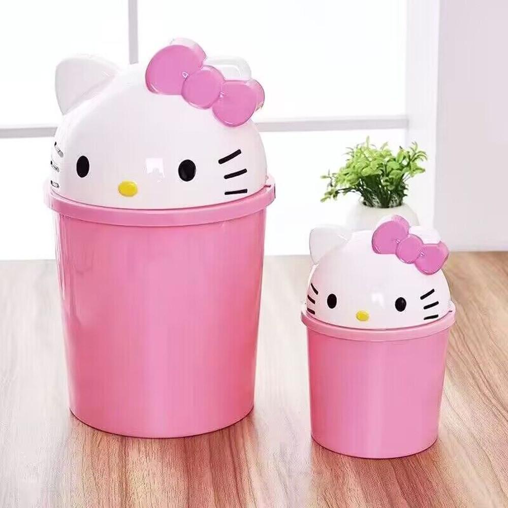 무료 배송 창조적 인 귀여운 고양이 만화 가정용 쓰레기통 거실 침실 욕실 플립 작은 미니 데스크탑