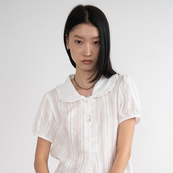 Lace Frill Short Blouse (Ivory)
